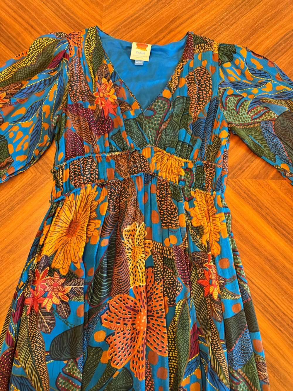 Farm Rio x Anthropologie Boho Tropical Maxi Dress XS - Picture 8 of 15
